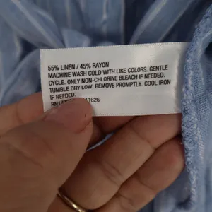 Isabel by Ingrid & Isabel Blue White Striped Linen Blend Maternity Tunic Large thumbnail 3