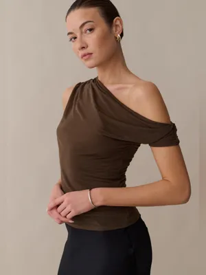 NWT Few Moda Carmen Top Size Small S Olivewood reformation kourt thumbnail 3