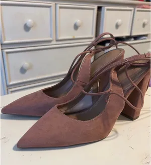 ASOS Pink Suede Heels thumbnail 2