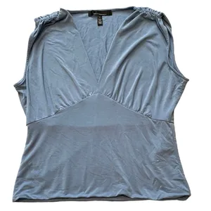 WHBM White House Black Market blue knit top sz L thumbnail 1