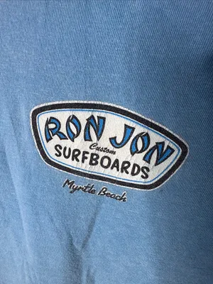 Ron Jon Surf Shop Blue Cropped Graphic Tee Myrtle Beach Size Medium Beachy thumbnail 3