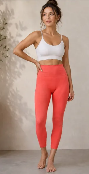Acta Wear Evo Seamless Coral High Rise Athletic Leggings‎ thumbnail 1