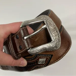 Nocona | Vintage Western Brown Leather Belt 46 thumbnail 2