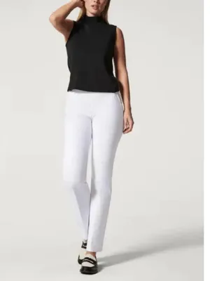 SPANX On-The-Go Kick Flare Pants White Size Small Stretch Pull On thumbnail 8