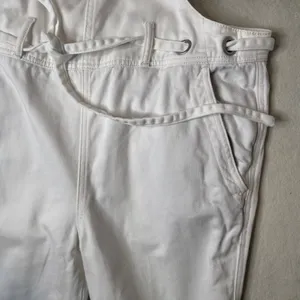 Free People Denim Overalls Size S White Tie Waist Dungarees Utility Jumpsuit thumbnail 13