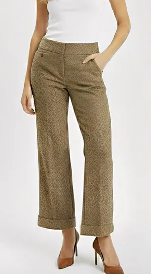 Stoosh Womans Speckled Pants Sz S-M Brown Fall Autumn Trousers Office Work Y2K thumbnail 1