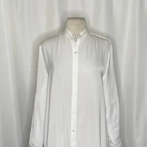 SUMMERSALT The Silky Luxe Short Effortless Shirtdress Cover-Up Solid‎ White XS thumbnail 3