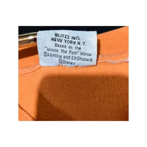 VTG Pooh T-Shirt‎ Women L Orange Eeyore Embroidered Boxy Retro Soft Girl Kidcore thumbnail 12