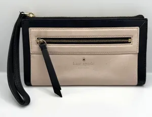 KATE SPADE New York Black and Cream / Taupe Wallet Wristlet thumbnail 1