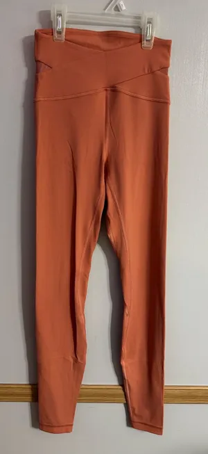 Lululemon Yoga High Rise Leggings in Peach Orange Size 2 thumbnail 1