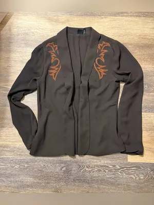 Cruel Denim Western Blazer Brown Medium Copper Embroidery Country Festival Wear thumbnail 10