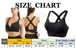Sports Bras Women's Short Tank Top Zipper Front XL Adjustable Straps black gym thumbnail 11
