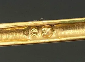 SWAROVSKI Vintage Signed Gold-tone Hinged V Bangle With Teardrop Crystal Charm thumbnail 15