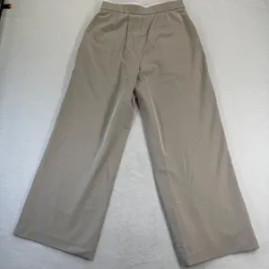 Halara Beige‎ Wide Leg Pleated Trousers High Waisted Drawstring Pants Small NEW thumbnail 12