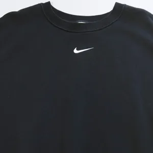 Nike Sweatshirt Womens 2X Black Phoenix Fleece Center Swoosh Crewneck DJ6676-010 thumbnail 3