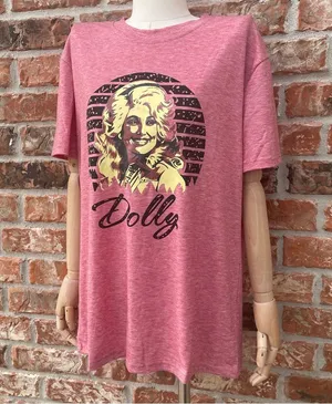 Pink Dolly Parton screen printed tee / XXL / New without tags thumbnail 3