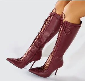FashioNova Dagger Lace Up Boots thumbnail 1