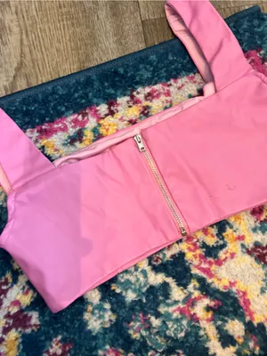 Edikted Pink Square-Neck Crop Top - Women's Sleeveless Bralette thumbnail 9