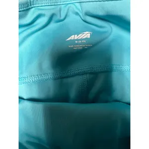 Avia womens Medium 8-10 Teal Athletic Leggings Side Pocket Stretch Yoga Pantss thumbnail 4
