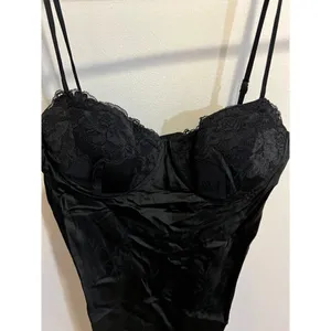 Anthropologie Rumored NWT Women Medium Negroni Black Satin Midi Dress Elegant thumbnail 6