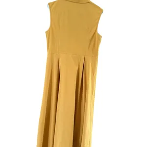 Amazon Essentials Yellow Pleated Midi Sundress Size L thumbnail 5