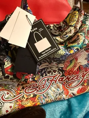 Ed Hardy Love Kills Slowly Graphic Print Tote Bag thumbnail 2