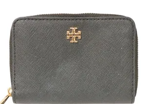 Tory Burch Black Crossgrain‎ Leather Gold Hardware Wallet thumbnail 1