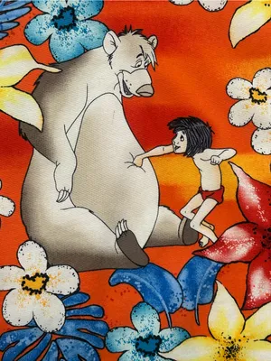 Disney Jungle Book Medical Scrub Top Orange Mowgli Baloo Pediatric Nurse Size M thumbnail 8