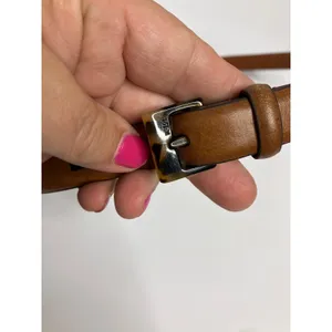 Lauren Ralph Lauren Belt Womens L Brown Excellent Skinny Leather Tortoise Buckle thumbnail 2