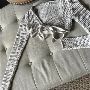 L.A Hearts Creme Knit Bolero Front Tie Sweater Size XS thumbnail 7