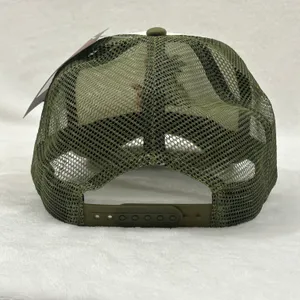 Jacks Surfboards Pray For Surf Embroidered Olive Green White Surfer Trucker Mesh SnapBack Hat Cap thumbnail 4