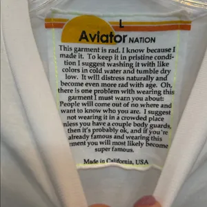 Aviator Nation White Tee with Black Bolt thumbnail 2