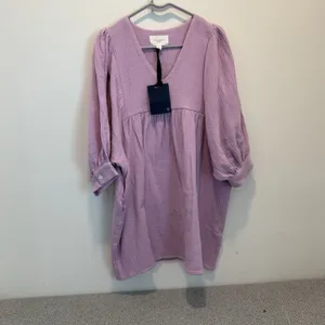 NWT Tuckernuck Pomander Place Lavender Gauze Millie Dress Pockets Size Large thumbnail 2