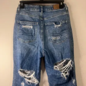 American Eagle Outfitters Distressed High-Rise Blue Jeans thumbnail 6