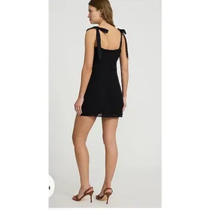 Express Crochet Square Neck Tie Mini Dress with Tie Straps thumbnail 3