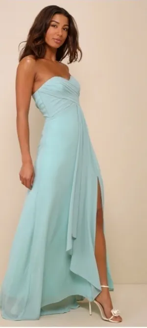 LULUS Prom Wedding Bridesmaid Sexy Flowy Romantic Elegant Maxi Dress NWOT thumbnail 1