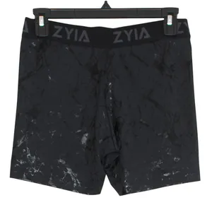 NEW Zyia Shorts Banded Hustle Athleisure Lounge Metallic Black Marble Size Large thumbnail 4