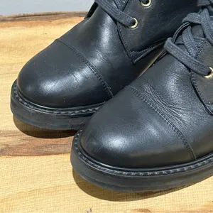 Fabianelli Black Leather Combat‎ Moto Boots Size 36/US5.5-6 A52 thumbnail 2