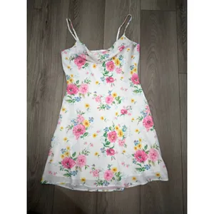 Altar'd State Girly Floral Pink Cowl Neck Satin Casual Mini Dress XS thumbnail 2
