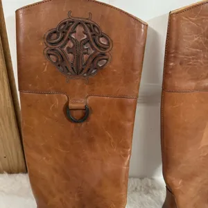 Frye Brown Leather Knee High Cowgirl Boots Size 6.5 thumbnail 7