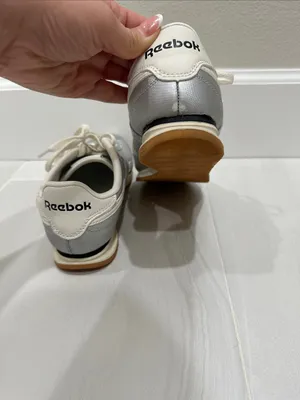 Reebok Women's Metallic Silver and Cream Sneakers thumbnail 11