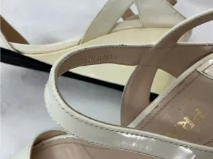 Prada Cream Patent Leather Ankle-Strap Heels B51 thumbnail 6