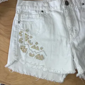 Free People Gold Geo Embroidered Hight Waist Shorts thumbnail 6
