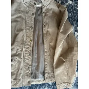 Coldwater Creek Suede Leather Jacket Snap/Zip Front Tan Vintage Women’s XL(18) thumbnail 8