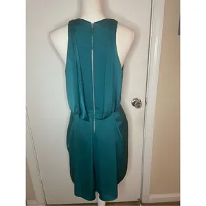 NWT Rebecca Taylor Halter Teal Green Cocktail Mini Dress Size 6 Dinner Datenight thumbnail 12