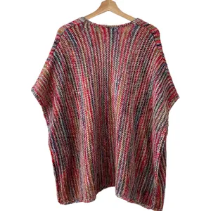 POL Red Rainbow Open Front Kimono Sweater M thumbnail 6