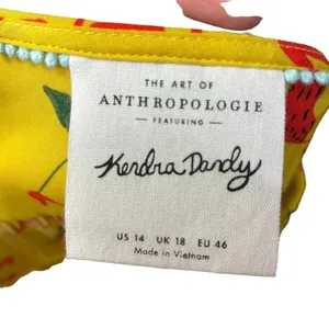 Anthropologie Kendra Dandy‎ Dreamer Top Blouse Button Strawberry Yellow Size 14 thumbnail 9