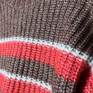 OFFLINE by Aerie Striped Ribbed Knit Crewneck Sweater Women’s Size M Chunky Cozy thumbnail 9