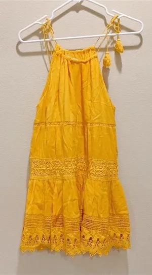 Urban Outfitters Yellow orange string slip dress thumbnail 1