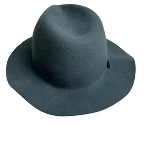 Anthropologie Women's Blue Wool‎ Fedora Hat One Size Travel Friendly thumbnail 4